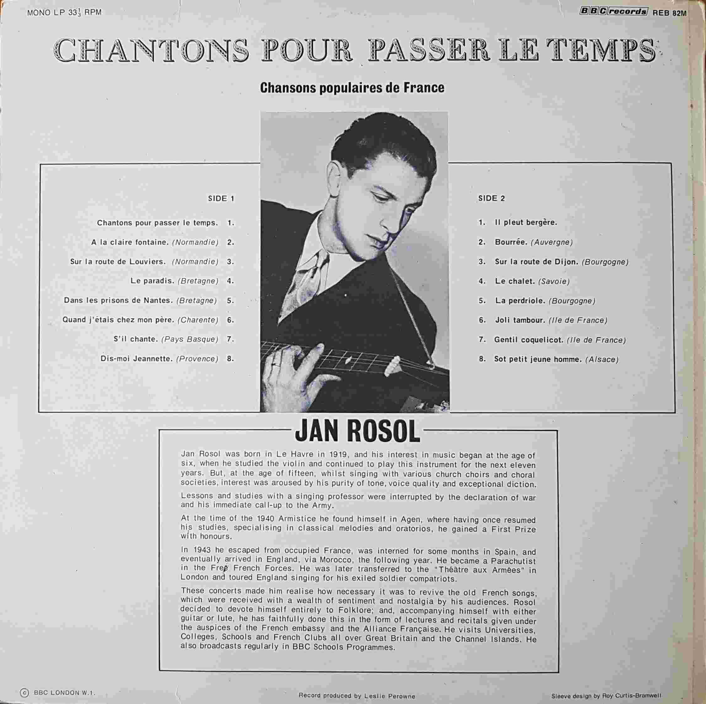 Picture of REB 82 Chantons Pour Passer Le Temps by artist Various from the BBC records and Tapes library